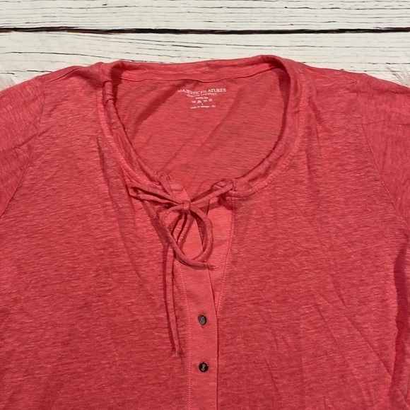 Majestic Filatures Linen Pink Tie Lightweight Snap Cardigan - Picture 4 of 8